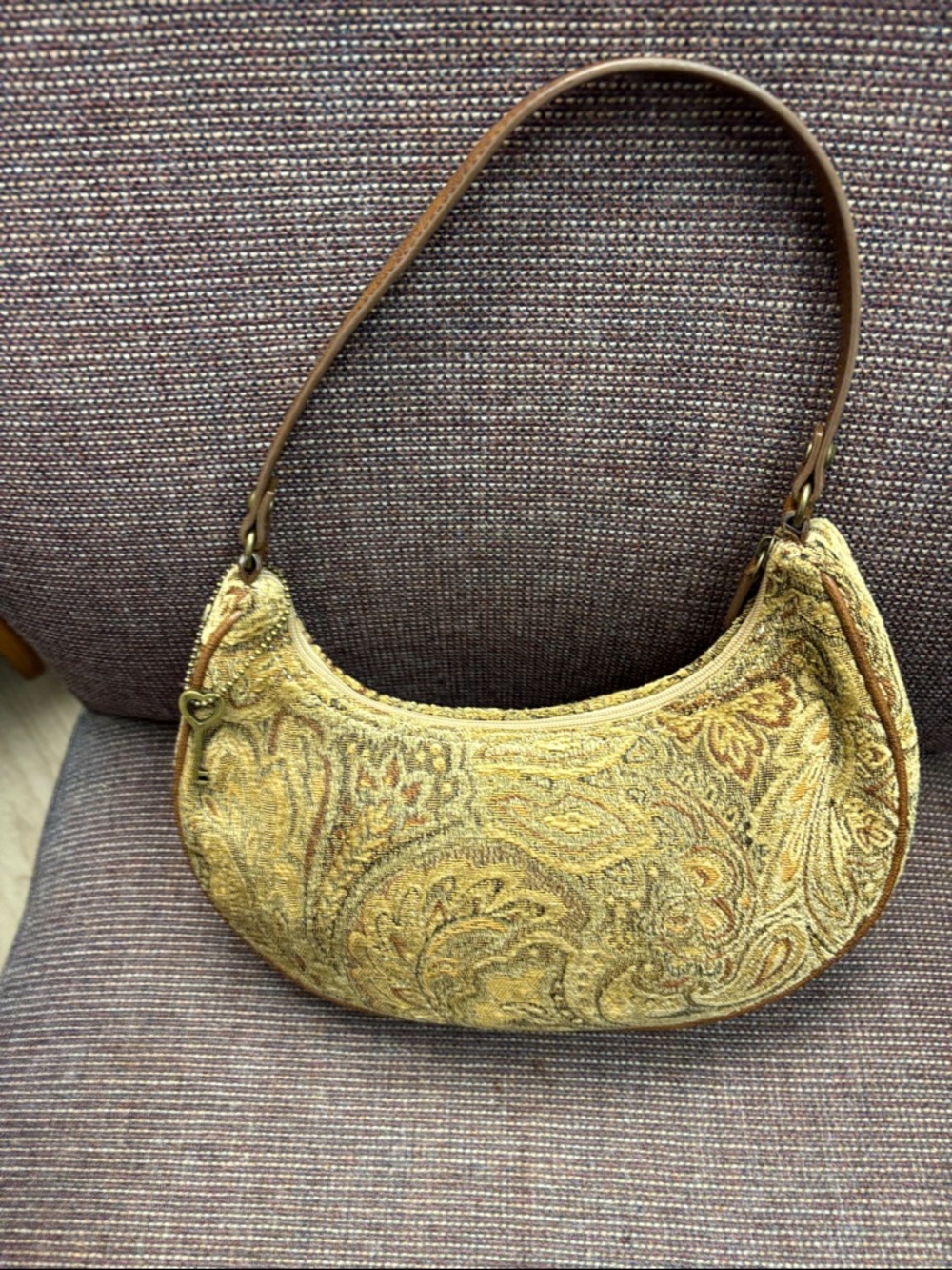 Fossil Forever Vintage Brown Interior Shoulder Bag - Tan Lining